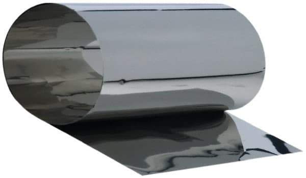 Made in USA - 1.25 m Long x 150 mm Wide x 0.1 mm Thick, Roll Shim Stock - Stainless Steel - Exact Industrial Supply
