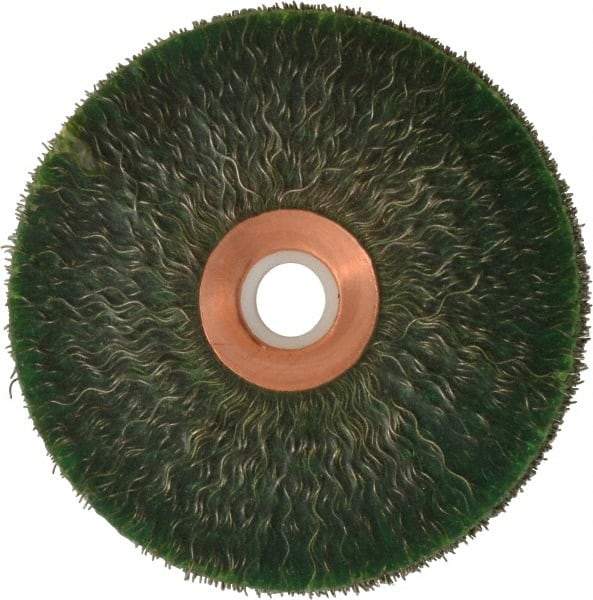 Anderson - 3" OD, 1/2" Arbor Hole, Crimped Steel Wheel Brush - 1/4" Face Width, 1" Trim Length, 0.0118" Filament Diam, 20,000 RPM - Exact Industrial Supply