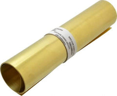 Made in USA - 10 Ft. Long x 12 Inch Wide x 0.006 Inch Thick, Roll Shim Stock - Brass - Exact Industrial Supply