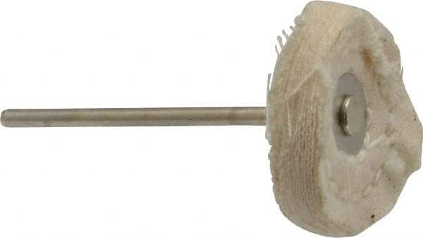 Made in USA - 1" Diam x 1/4" Thick, Mounted Polishing Wheel - Fine Grade, 3/32" Shank Diam - Exact Industrial Supply
