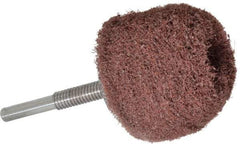 Superior Abrasives - 2" Diam x 2" Thick, Mounted Polishing Wheel - Medium Grade, 1/4" Shank Diam - Exact Industrial Supply