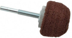 Superior Abrasives - 2" Diam x 2" Thick, Mounted Polishing Wheel - Fine Grade, 1/4" Shank Diam - Exact Industrial Supply