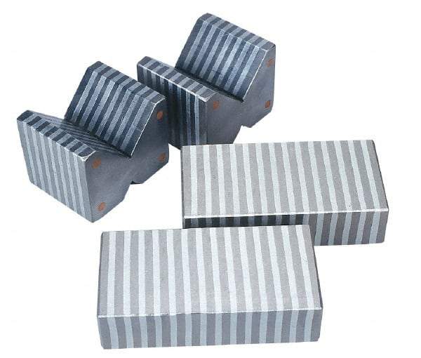 Value Collection - 1-5/16" Max Capacity, 90° Angle, Hardened Steel V-Block - 3-1/2" Long x 2-3/8" Wide x 1-7/8" High, Sold as 2 Block Set - Exact Industrial Supply