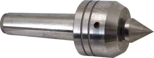 Royal Products - MT5 Taper Shank, 3-1/2" Head Diam 2,880 Lb Capacity Live Center - 3,500 Max RPM, 2.64" Head Length, 1-1/2" Point Diam, 1.79" Point Len, 1,070 Lb Max Workpc, 10-1/16" OAL, Changeable Standard Point - Exact Industrial Supply