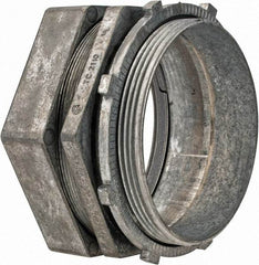 Thomas & Betts - 4" Trade, Die Cast Zinc Compression Straight EMT Conduit Connector - Noninsulated - Exact Industrial Supply