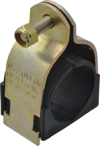 ZSI - 1-5/8" Pipe, Tube Clamp with Cushion - Dichromate - Exact Industrial Supply