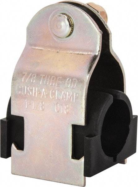 ZSI - 1/2" Pipe," Pipe Clamp with Cushion - Dichromate - Exact Industrial Supply