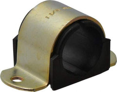 ZSI - 1-1/4" Tube, Steel, Zinc Plated Tube Strap with Cushion - 2 Mounting Holes - Exact Industrial Supply