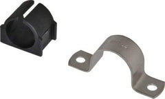 ZSI - 1" Tube, Grade 304 Stainless Steel, Tube Strap with Cushion - 2 Mounting Holes - Exact Industrial Supply