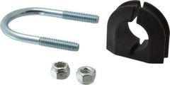ZSI - 1/2" Pipe, Steel U Bolt Clamp with Cushion - Electro Galvanized, 1/2" Panel Thickness - Exact Industrial Supply