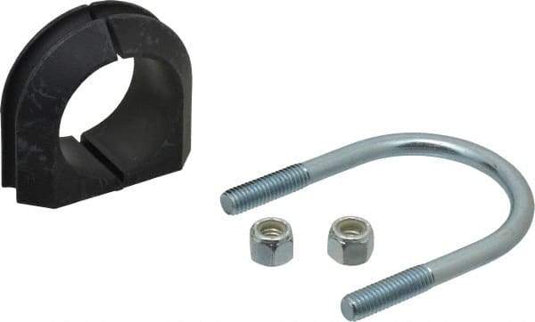ZSI - 1-1/2" Pipe, Steel U Bolt Clamp with Cushion - Electro Galvanized, 3/4" Panel Thickness - Exact Industrial Supply