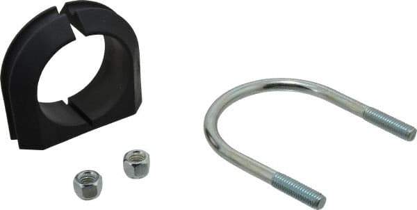 ZSI - 2" Pipe, Steel U Bolt Clamp with Cushion - Electro Galvanized, 3/4" Panel Thickness - Exact Industrial Supply