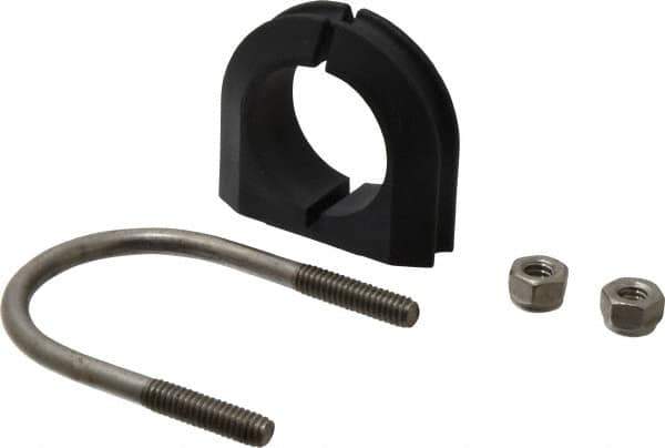 ZSI - 1" Pipe, Grade 316 Stainless Steel U Bolt Clamp with Cushion - 1/2" Panel Thickness - Exact Industrial Supply