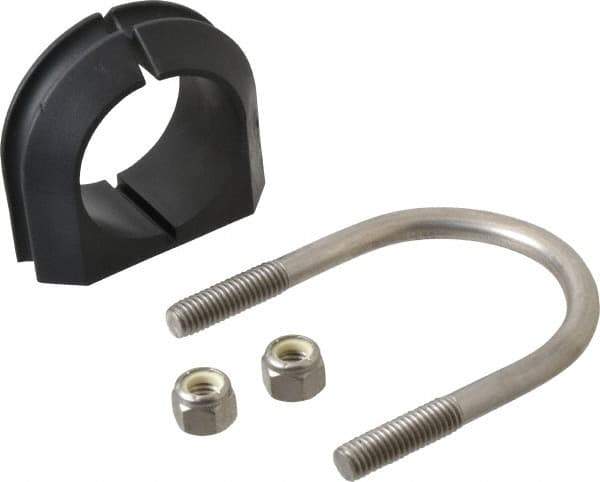 ZSI - 1-1/2" Pipe, Grade 316 Stainless Steel U Bolt Clamp with Cushion - 3/4" Panel Thickness - Exact Industrial Supply