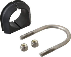 ZSI - 1-1/2" Pipe, Grade 316 Stainless Steel U Bolt Clamp with Cushion - 3/4" Panel Thickness - Exact Industrial Supply