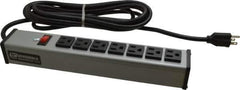 Wiremold - 7 Outlets, 120 Volts, 15 Amps, 15' Cord, Power Outlet Strip - Free Hanging Mount, 5-15 NEMA Configuration, 13" Strip, cULus Listed - Exact Industrial Supply