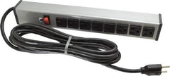 Wiremold - 8 Outlets, 120 Volts, 15 Amps, 15' Cord, Power Outlet Strip - Free Hanging Mount, 5-15 NEMA Configuration, 15" Strip, cULus Listed - Exact Industrial Supply