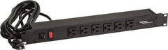 Wiremold - 6 Outlets, 120 Volts, 15 Amps, 15' Cord, Power Outlet Strip - Rack Mount, 6 Front NEMA Configuration, cULus Recognized - Exact Industrial Supply