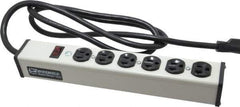 Wiremold - 6 Outlets, 120 Volts, 20 Amps, 6' Cord, Power Outlet Strip - Free Hanging Mount, 5-20 NEMA Configuration, 13-1/4" Strip, cULus Listed - Exact Industrial Supply