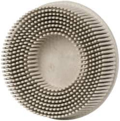 3M - 3" 120 Grit Ceramic Tapered Disc Brush - Fine Grade, Type R Quick Change Connector, 5/8" Trim Length - Exact Industrial Supply