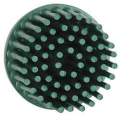 3M - 1" 50 Grit Ceramic Straight Disc Brush - Coarse Grade, Type R Quick Change Connector, 5/8" Trim Length - Exact Industrial Supply