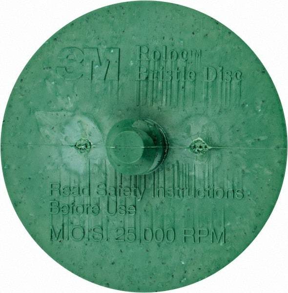 3M - 2" 50 Grit Ceramic Tapered Disc Brush - Coarse Grade, Type R Quick Change Connector, 5/8" Trim Length - Exact Industrial Supply