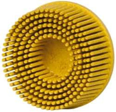 3M - 2" 80 Grit Ceramic Tapered Disc Brush - Medium Grade, Type R Quick Change Connector, 5/8" Trim Length - Exact Industrial Supply