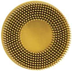 3M - 3" 80 Grit Ceramic Tapered Disc Brush - Medium Grade, Type R Quick Change Connector, 5/8" Trim Length - Exact Industrial Supply