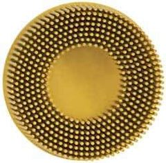 3M - 3" 80 Grit Ceramic Tapered Disc Brush - Medium Grade, Type R Quick Change Connector, 5/8" Trim Length - Exact Industrial Supply