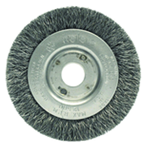3″ Diameter-3/8″-1/2″ Arbor Hole - Crimped Steel Wire Straight Wheel - Exact Industrial Supply