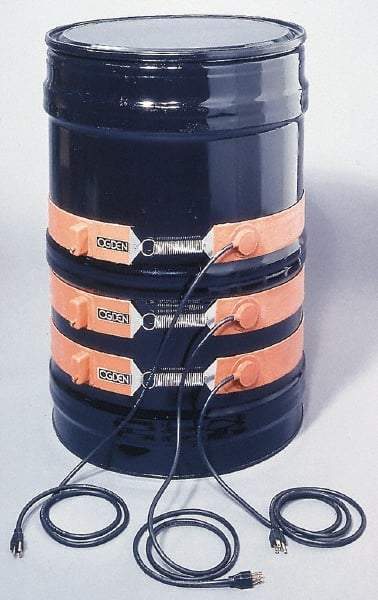 Value Collection - 9-1/2" Wide, 15 Gallon Wrap-Around Drum Heater - 120 Volt, 70°F to 190°F Thermostat Rating - Exact Industrial Supply
