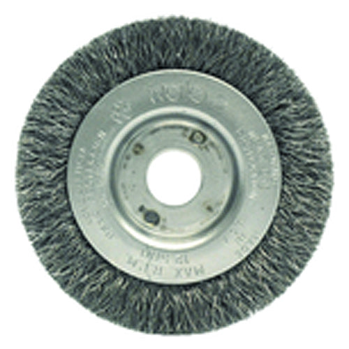 3″ Diameter-3/8″-1/2″ Arbor Hole - Crimped Steel Wire Straight Wheel - Exact Industrial Supply