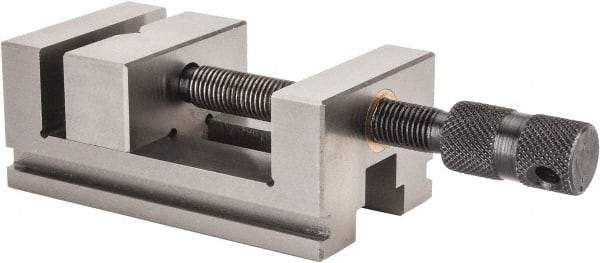Value Collection - 2-3/8" Jaw Width, 2-3/16" Jaw Opening Capacity, 1" Jaw Height, Toolmaker's Vise - Flat Jaw, 4-3/8" OAL - Exact Industrial Supply