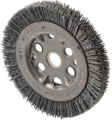 Anderson - 4-1/4" OD, 5/8" Arbor Hole, Crimped Nylon Wheel Brush - 7/16" Face Width - Exact Industrial Supply