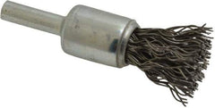 Anderson - 1/2" Brush Diam, Crimped, End Brush - 1/4" Diam Shank, 25,000 Max RPM - Exact Industrial Supply