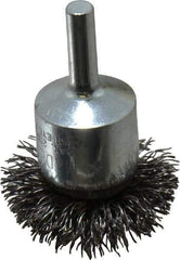 Anderson - 1-1/2" Brush Diam, Crimped, Flared End Brush - 1/4" Diam Shank, 20,000 Max RPM - Exact Industrial Supply
