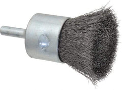 Anderson - 1" Brush Diam, Crimped, End Brush - 1/4" Diam Shank, 22,000 Max RPM - Exact Industrial Supply