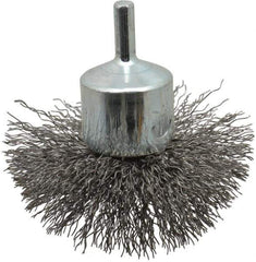 Anderson - 3" Brush Diam, Crimped, Flared End Brush - 1/4" Diam Shank, 16,000 Max RPM - Exact Industrial Supply