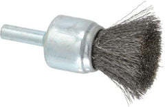 Anderson - 3/4" Brush Diam, Crimped, End Brush - 1/4" Diam Shank, 22,000 Max RPM - Exact Industrial Supply