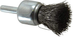 Anderson - 3/4" Brush Diam, Crimped, End Brush - 1/4" Diam Shank, 22,000 Max RPM - Exact Industrial Supply