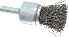 Anderson - 3/4" Brush Diam, Crimped, End Brush - 1/4" Diam Shank, 22,000 Max RPM - Exact Industrial Supply