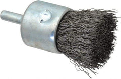 Anderson - 1" Brush Diam, Crimped, End Brush - 1/4" Diam Shank, 22,000 Max RPM - Exact Industrial Supply