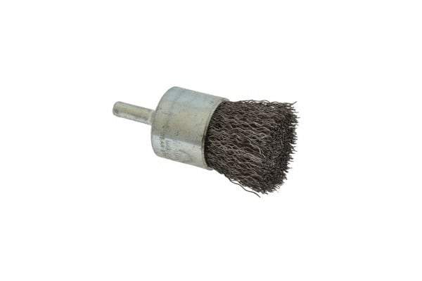 Anderson - 1" Brush Diam, Crimped, End Brush - 1/4" Diam Shank, 22,000 Max RPM - Exact Industrial Supply