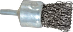 Anderson - 1" Brush Diam, Crimped, End Brush - 1/4" Diam Shank, 22,000 Max RPM - Exact Industrial Supply