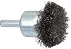 Anderson - 1-1/2" Brush Diam, Crimped, Flared End Brush - 1/4" Diam Shank, 20,000 Max RPM - Exact Industrial Supply