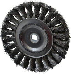 Anderson - 4" OD, 1/2" Arbor Hole, Knotted Steel Wheel Brush - 1/2" Face Width, 7/8" Trim Length, 0.0118" Filament Diam, 20,000 RPM - Exact Industrial Supply