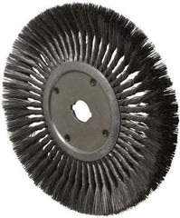 Anderson - 12" OD, 1-1/4" Arbor Hole, Knotted Steel Wheel Brush - 3/4" Face Width, 3-1/8" Trim Length, 0.014" Filament Diam, 3,600 RPM - Exact Industrial Supply