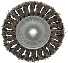 Anderson - 4" OD, 1/2" Arbor Hole, Knotted Steel Wheel Brush - 1/2" Face Width, 1" Trim Length, 0.02" Filament Diam, 20,000 RPM - Exact Industrial Supply