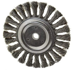 Anderson - 6" OD, 1/2" Arbor Hole, Knotted Steel Wheel Brush - 1/2" Face Width, 1-7/16" Trim Length, 0.0118" Filament Diam, 9,000 RPM - Exact Industrial Supply