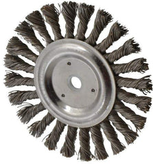 Anderson - 6" OD, 5/8" Arbor Hole, Knotted Steel Wheel Brush - 7/16" Face Width, 1-7/16" Trim Length, 0.025" Filament Diam, 9,000 RPM - Exact Industrial Supply